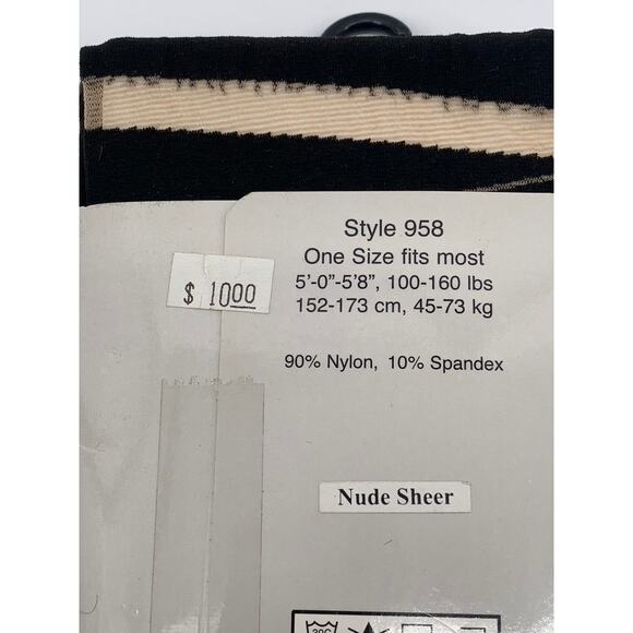 FOOT TRAFFIC Women’s Nude Sheer Striped Pull-On Footed Tights SZ OS - Picture 6 of 7